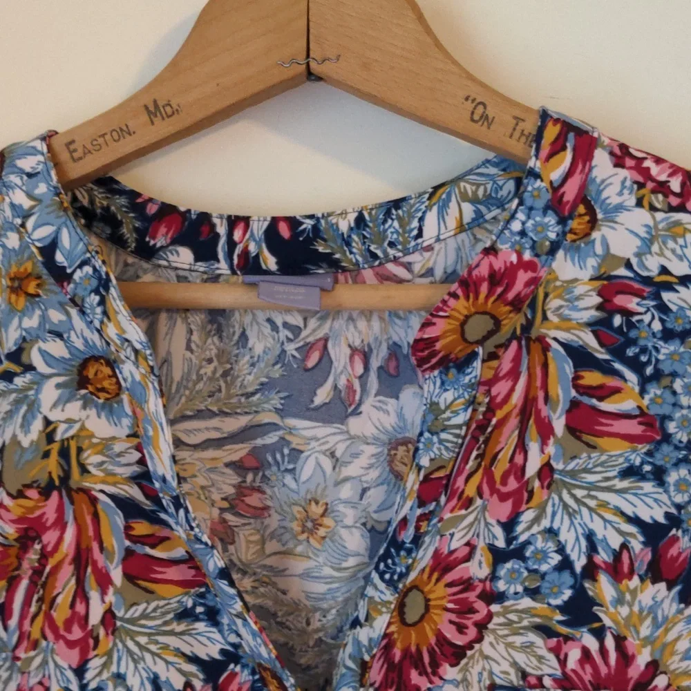 Laura Scott Petite Women's Size XLP Floral print Long Sleeve Shirt - Picture 5 of 12